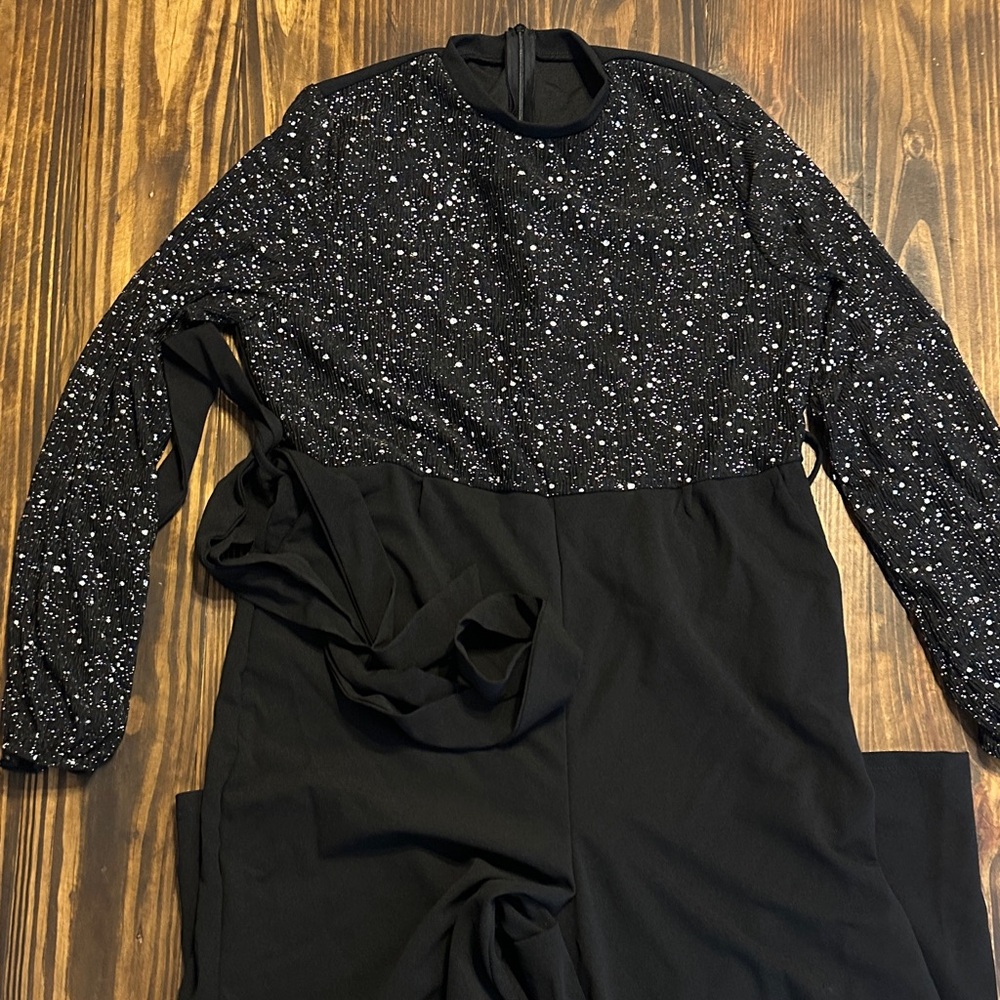 Elegant Black Speckled Romper